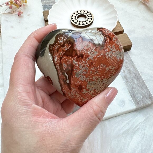 Beautiful Polychrome Jasper Heart - Picture 6 of 6